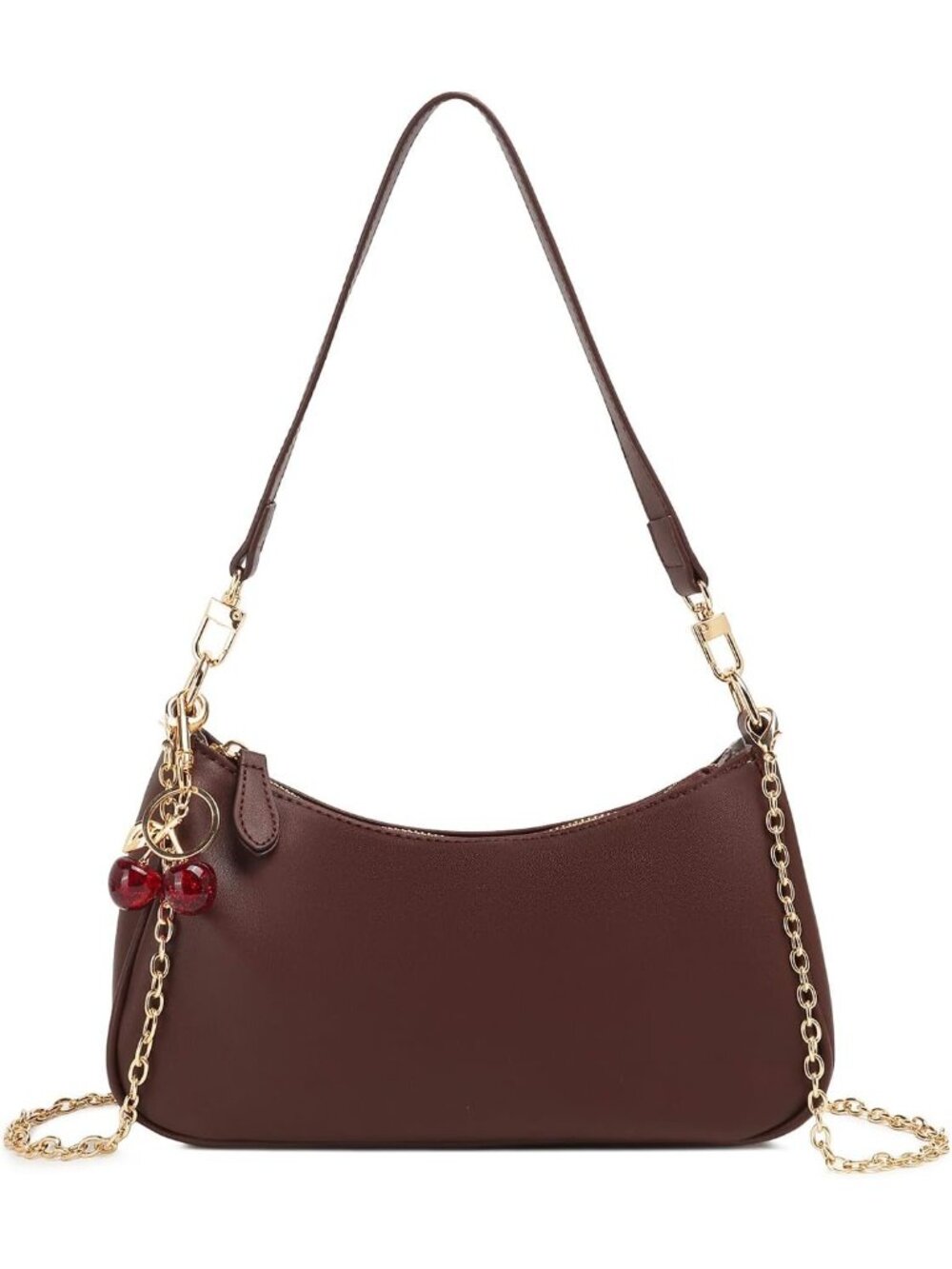 👜Women's Coffee Leather Minimalist Crossbody Bag Underarm Shoulder Bag Charm